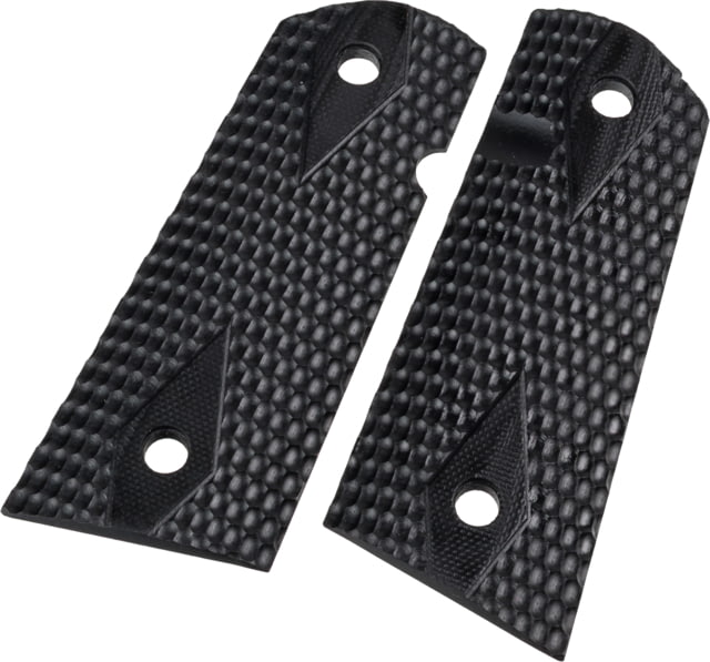 Hogue Officers Model S&A Mag Well Piranha Grip G-10 - Solid Black - Hogue