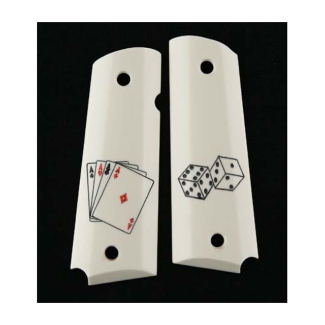 Hogue Officers Model Scrimshaw Ivory Polymer - Aces - Hogue