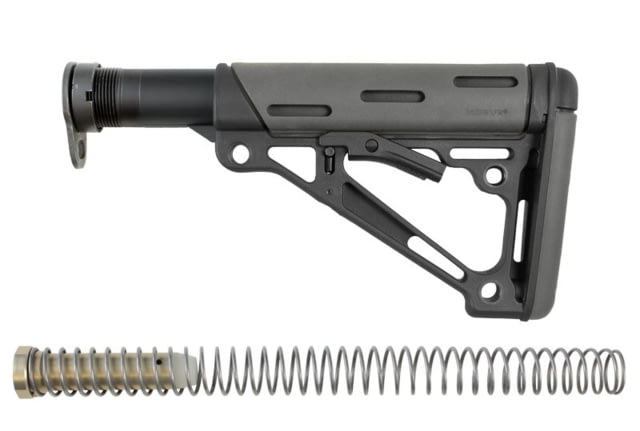 Hogue OverMolded Collapsible Buttstock Assembly AR-15/ M16 w/ Mil-Spec Buffer Tube and Hardware Slate Grey Universal - Hogue
