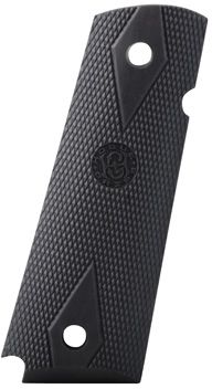Hogue Pewter Rubber Grip Panel Checkered - Govt. Model 1911