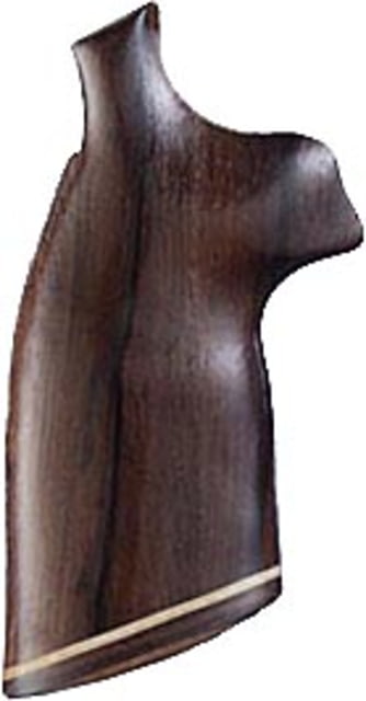Hogue Rosewood No Finger Groove Stripe Cap Weapon Grip - N Square Frame Butt Revolvers - Hogue