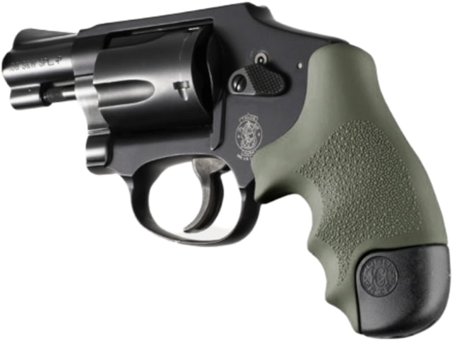 Hogue Round Butt Centennial/Polymer Bodyguard Rubber Tamer Smith & Wesson J-Frame Revolver Revolver Grip Olive Drab Green - Hogue