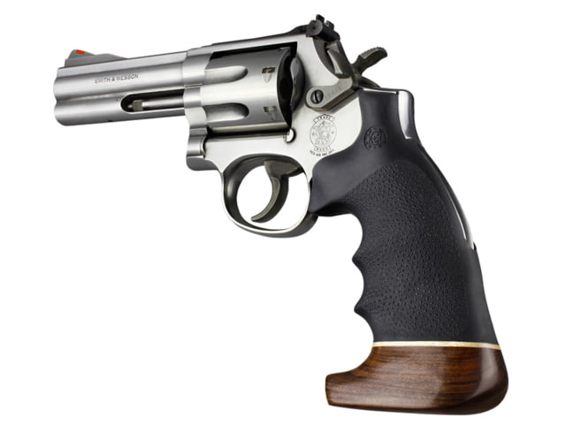 Hogue Rubber Conversion Grip - S&W K or L Rd. Butt - Wood Big Butt w/ Finger Grooves - Hogue