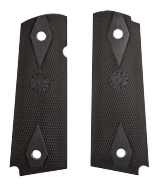 Hogue Rubber Grip Panel Colt Government Black Checkered With Diamonds