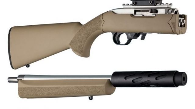 Hogue Ruger 10/22 Takedown Rubber OverMold Stock w/ STD Barrel Channel Flat Dark Earth - Hogue