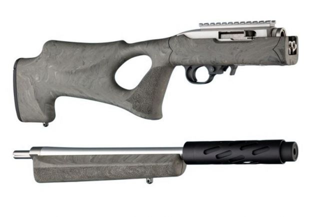 Hogue Ruger 10/22 Takedown Thumbhole Rubber OverMold Stock w/ STD Barrel Channel Ghillie Green - Hogue