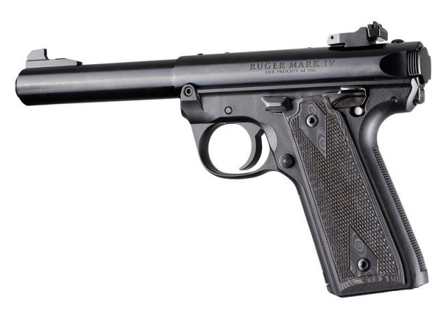 Hogue Ruger 22/45 MK IV Handgun Grip Checkered G10 G-Mascus Black/Grey - Hogue