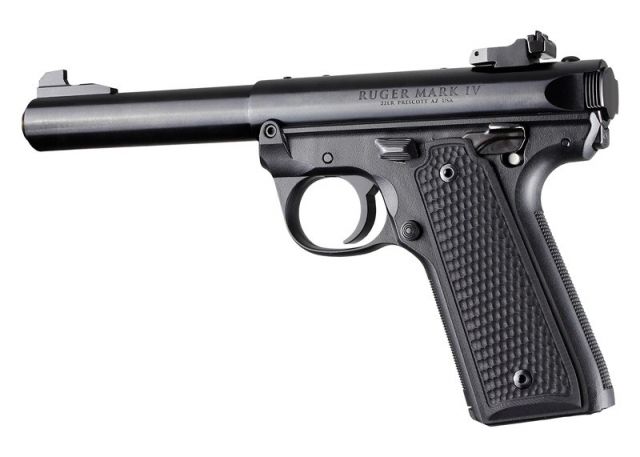 Hogue Ruger 22/45 MK IV Handgun Grip Piranha G10 Black - Hogue