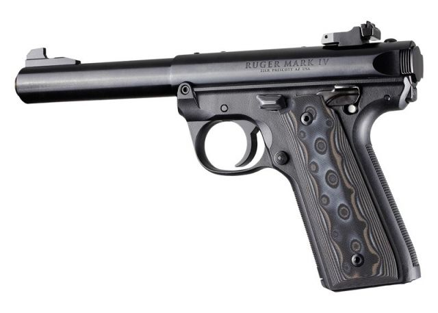Hogue Ruger 22/45 MK IV Handgun Grip Smooth G10 G-Mascus Black/Grey - Hogue