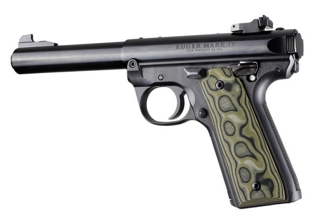 Hogue Ruger 22/45 MK IV Handgun Grip Smooth G10 G-Mascus Green Lava - Hogue