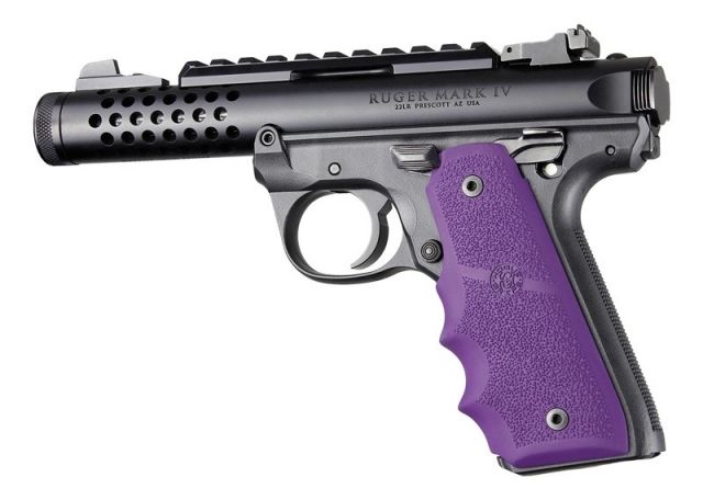 Hogue Ruger 22/45 MK IV Rubber Grip with Finger Grooves Purple - Hogue