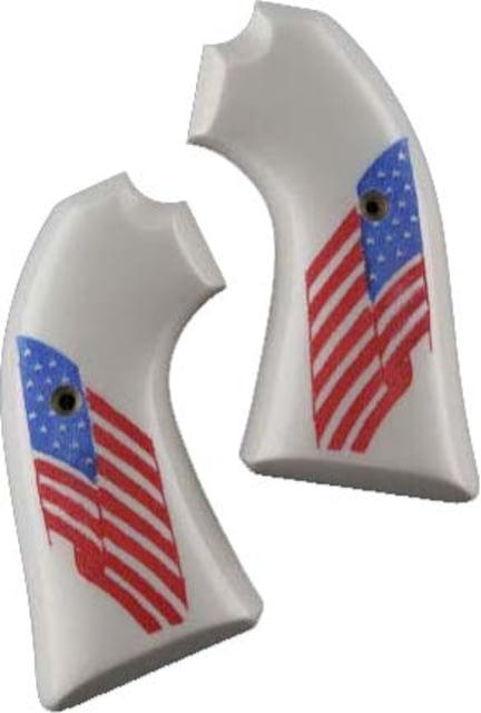Hogue Ruger Bisley Scrimshaw Ivory Polymer - American Flag - Hogue