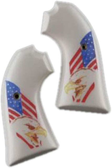 Hogue Ruger Bisley Scrimshaw Ivory Polymer - Eagle with Flag - Hogue