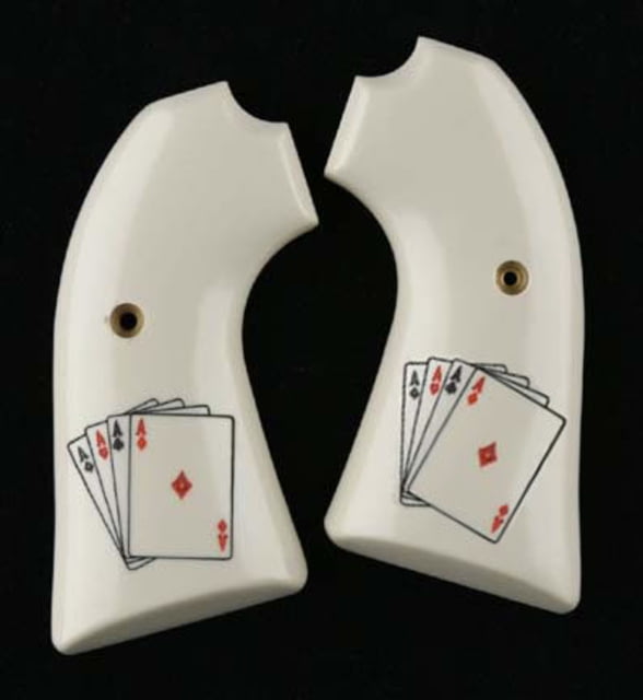 Hogue Ruger Bisley Scrimshaw Ivory Polymer - Double Aces - Hogue