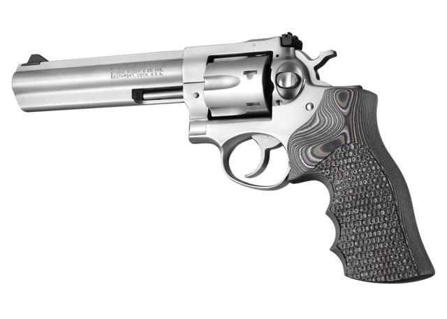 Hogue Ruger GP100/Super Redhawk Grip with Finger Grooves Piranha G10 - G-Mascus Black/Grey - Hogue