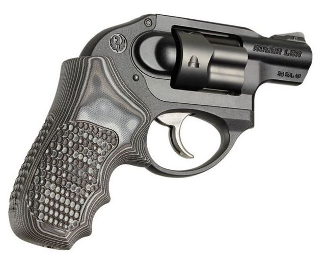 USED Hogue Ruger LCR Enclosed Hammer Piranha Grip G10 G-Mascus Black/Gray  EDEMO1 Used Condition Like New - Hogue