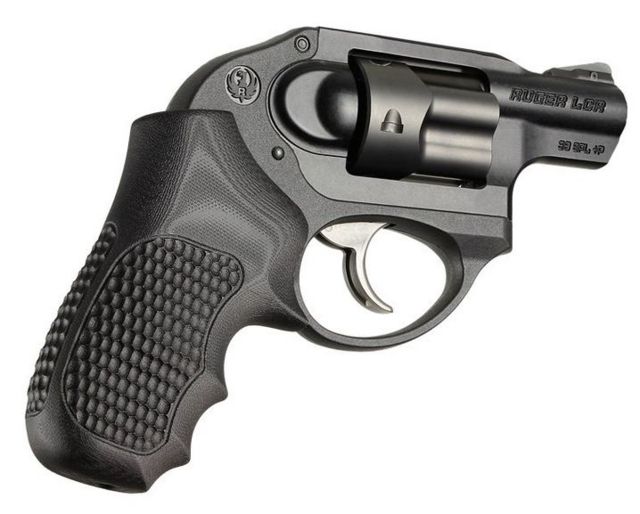 Hogue Ruger LCR Enclosed Hammer Piranha Grip G10 Solid Black - Hogue