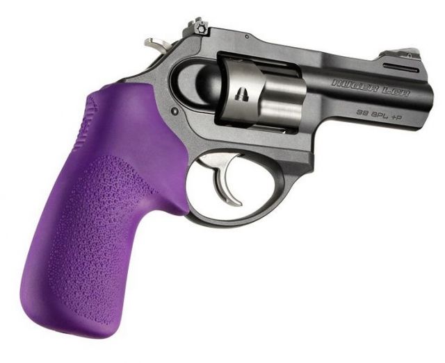 Hogue Ruger LCR No Finger Groove Rubber Tamer Cushion Grip Purple - Hogue