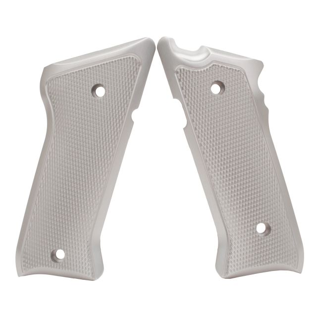 Hogue Ruger MK II / MK III Checkered Aluminum - Brushed Gloss Clear Anodized - Hogue