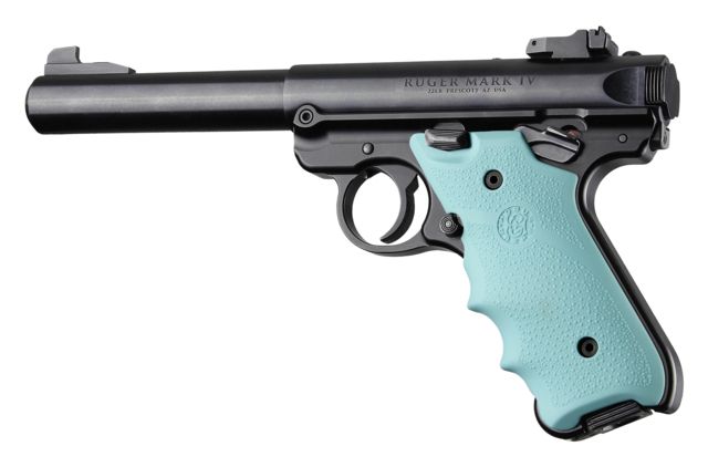 Hogue Ruger MKIV Rubber Grip with Finger Grooves Aqua