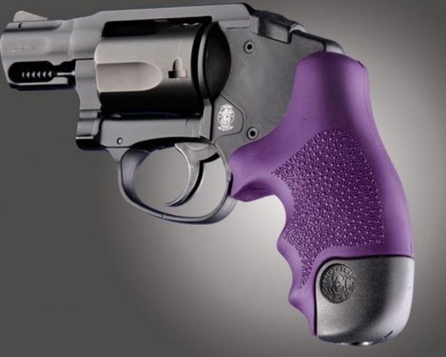 Hogue S&W J Frame Round Butt Centennial/Polymer Bodyguard Rubber Tamer Grip Purple - Hogue