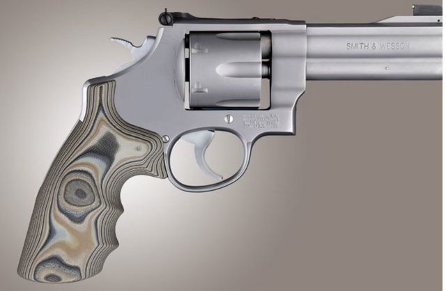 Hogue S&W N Frame Round Butt Conversion Finger Grooves Smooth G10 G-Mascus Dark Earth - Hogue