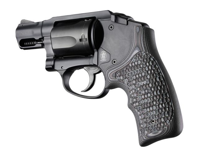 Hogue S&W Bodyguard .38 Bantam Finger Groove Piranha Grip G10 G-Mascus Black/Gray - Hogue