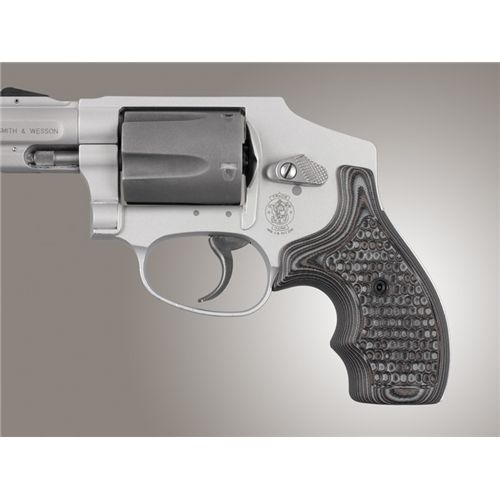 Hogue S&W J Frame Round Butt Grip Bantam Piranha G-10 G-Mascus Black/Grey 82293 - Hogue