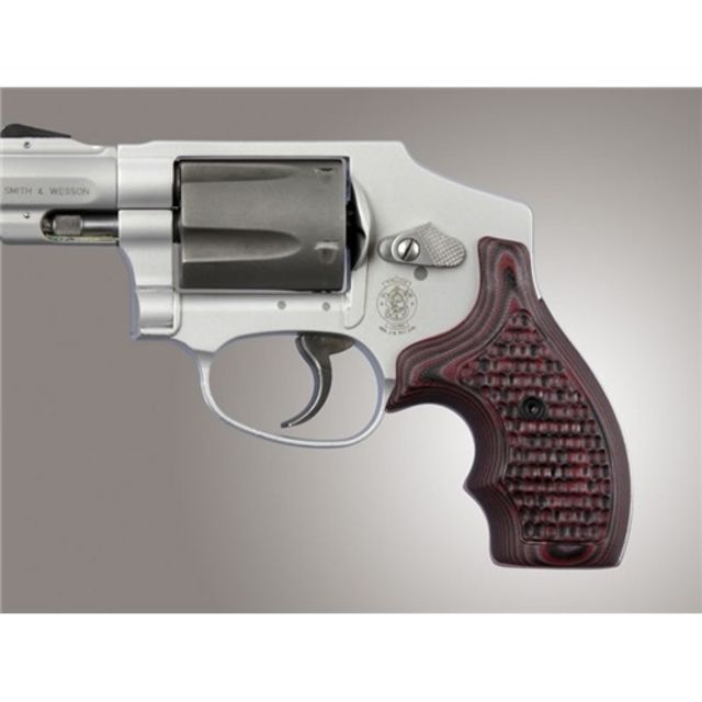 Hogue S&W J Frame Round Butt Grip Bantam Piranha G-10 G-Mascus Red Lava 82303 - Hogue