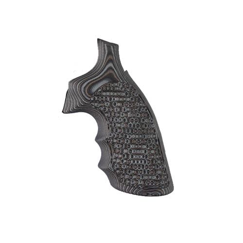 Hogue S&W K&L Conversion Finger Grooves Frame Round Butt Grip Piranha G10 G-Mascus Black/Grey 190640 - Hogue