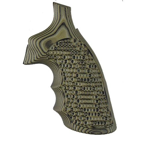 Hogue S&W K&L Conversion Finger Grooves Frame Round Butt Grip Piranha G10 G-Mascus Green 190641 - Hogue