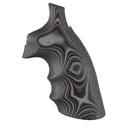 Hogue S&W K&L Conversion Finger Grooves Frame Round Butt Grip G10 G-Mascus Black/Grey 190643 - Hogue