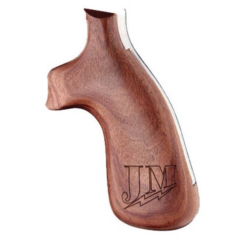 Hogue S&W K or L Frame Square Butt Grips w/ Jerry Miculek Logo Pau Ferro 190586 - Hogue