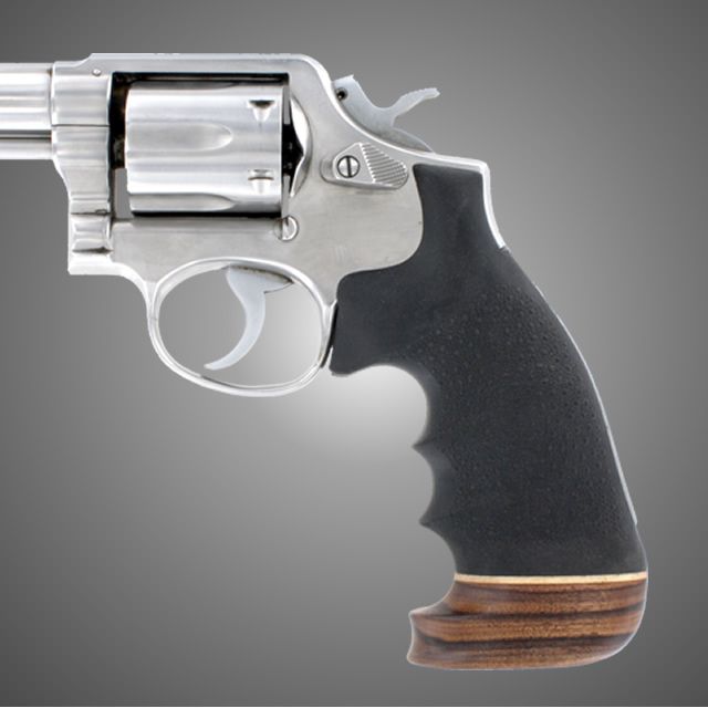 Hogue S&W K or L Square Butt Rubber Monogrip W/Wood Big Butt - Hogue