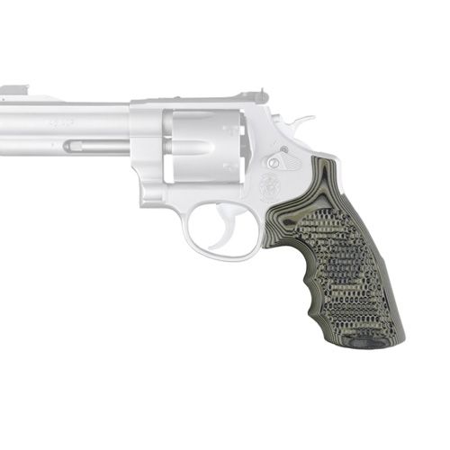 Hogue S&W N-Frame Round Butt Grip w/ Conversion Finger Grooves Piranha G-10 G-Mascus Green 190656 - Hogue