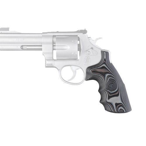 Hogue S&W N-Frame Round Butt Grip w/ Conversion Finger Grooves Smooth G-10 G-Mascus Black-Gray 190658 - Hogue