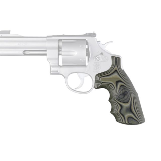 Hogue S&W N-Frame Round Butt Grip w/ Conversion Finger Grooves Smooth G-10 G-Mascus Green 190659 - Hogue