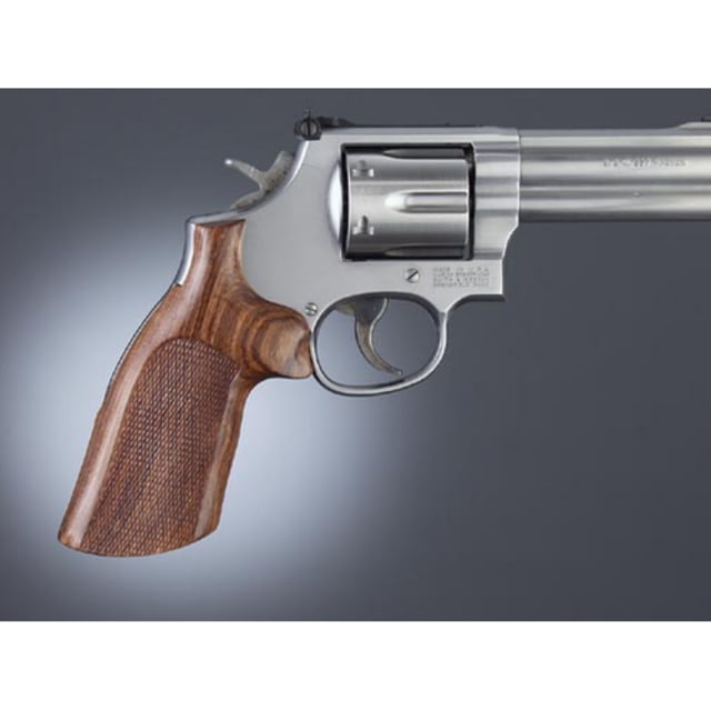Hogue Security Six Rosewood No Finger Groove Checkered - Hogue