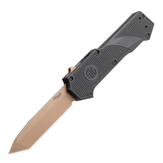 Hogue Sig Compound Emperor Scorpion OTF Automatic Folding Knife 3.5in CPM S30V Stainless Tanto Blade FDE PVD Solid Black G10 Handle - Hogue