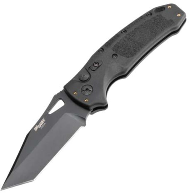 Hogue Sig K320A Automatic Folding Knife 3.5in CPM S30V Stainless Tanto Blade Black Cerakote Black Polymer Handle - Hogue