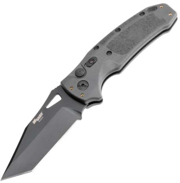 Hogue Sig K320A Automatic Folding Knife 3.5in CPM S30V Stainless Tanto Blade Black Cerakote Grey Polymer Handle - Hogue