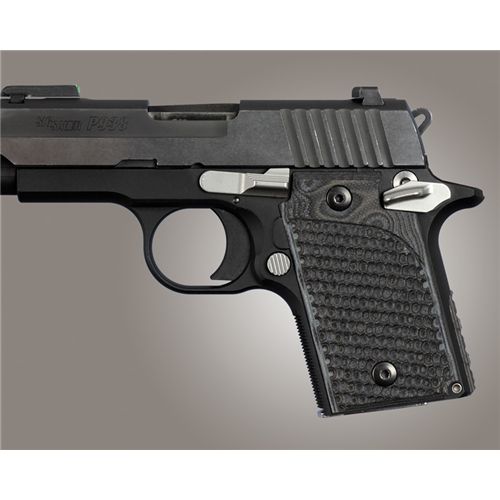 USED Hogue Sig P938 Rubber Grip Ambidextrous Pirahna G10 G-Mascus Black/Gray 109743 EDEMO1 Condition Parts Only/Salvage Wrong Product - Hogue