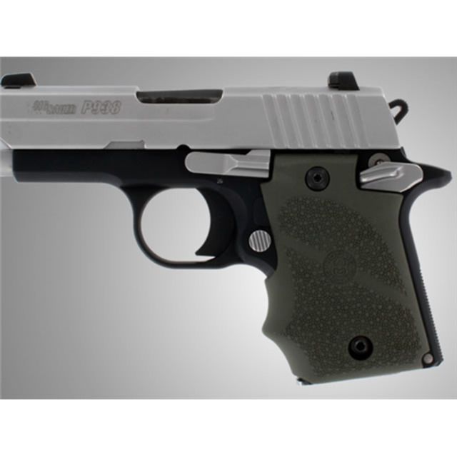Hogue Sig P938 Rubber Grip Ambidextrous w/Finger Grooves OD Green 109740 - Hogue