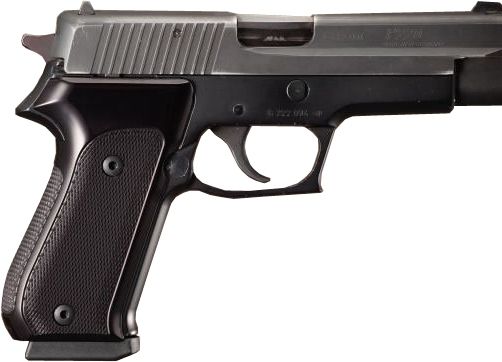 Hogue SIG Sauer P220 American Checkered Aluminum - Brushed Gloss Black Anodized - Hogue