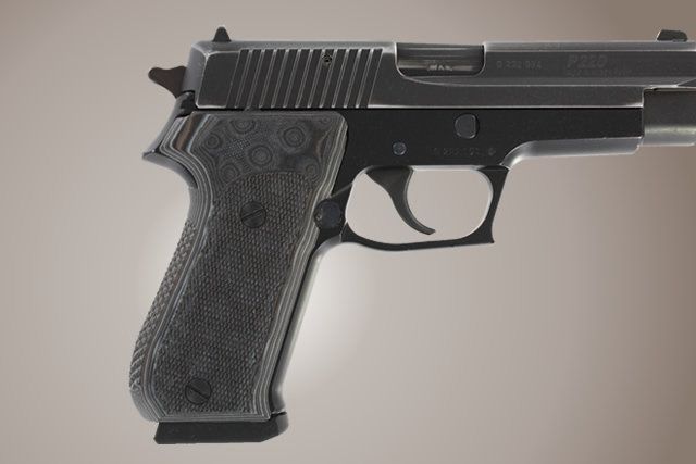Hogue SIG Sauer P220 Grip American Checkered G-10 - G-Mascus Black/Gray - Hogue