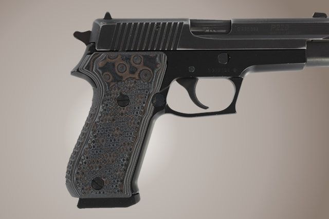 Hogue SIG Sauer P220 American Piranha Grip G-10 G-Mascus Black/Gray - Hogue