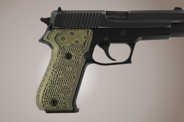Hogue SIG Sauer P220 American Piranha Grip G-10 - G-Mascus Green - Hogue