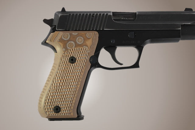 Hogue SIG Sauer P220 American Piranha Grip G-10 - G-Mascus Tan - Hogue
