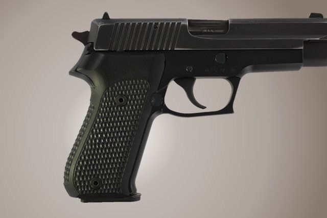 Hogue SIG Sauer P220 American Piranha Grip G-10 - Solid Black - Hogue
