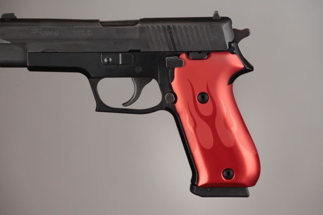 Hogue SIG Sauer P220 American Flames Aluminum - Red Anodized - Hogue